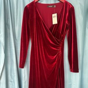 Ralph Lauren Red Velvet Dress - size 4